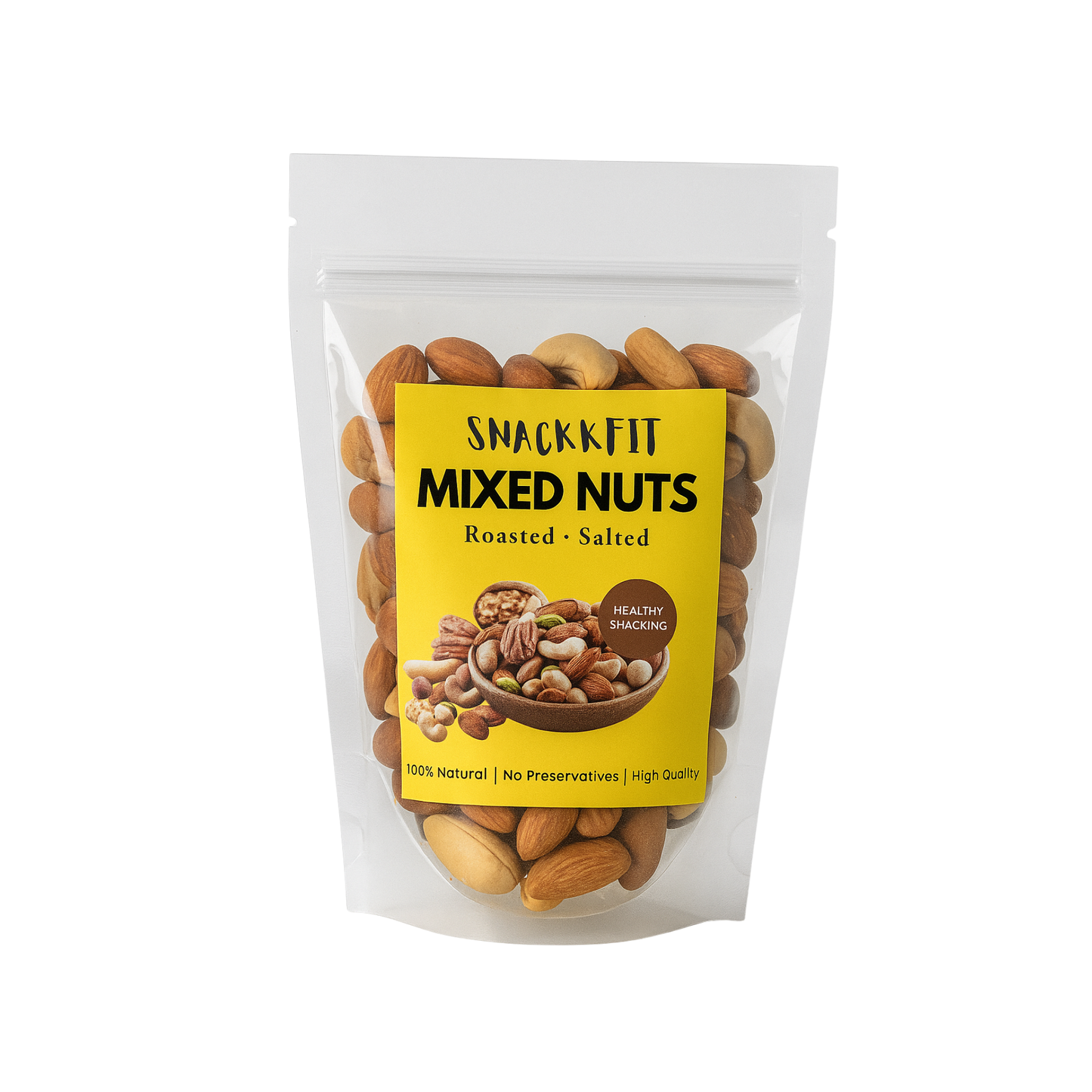 Snackkfit Roasted & Salted Nutmix – Cashews, Almonds, Peanuts, Walnuts & Pecans | Healthy Protein Snack | 200g