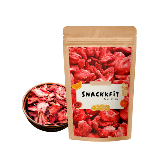 Snackkfit Dehydrated Strawberries – No Added Sugar | 100% Natural Dried Fruit