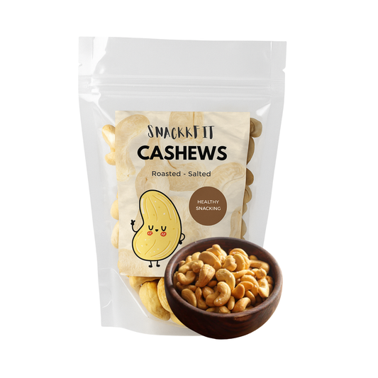 Snackkfit Salted & Roasted Cashews | Crunchy, Handpicked Kaju | Protein-Rich, Slow Roasted | No Artificial Colors, Flavors, or Preservatives