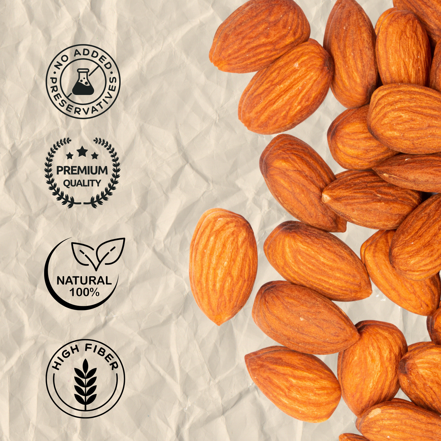 Snackkfit Salted & Roasted Almonds | Crunchy, Protein-Rich Badam | Slow Roasted, Rich in Magnesium & Phosphorus | Healthy Nut Snack