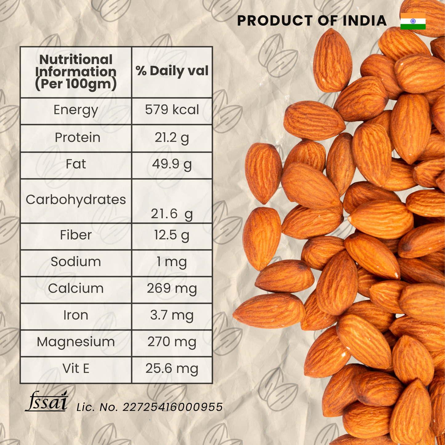 Snackkfit Salted & Roasted Almonds | Crunchy, Protein-Rich Badam | Slow Roasted, Rich in Magnesium & Phosphorus | Healthy Nut Snack