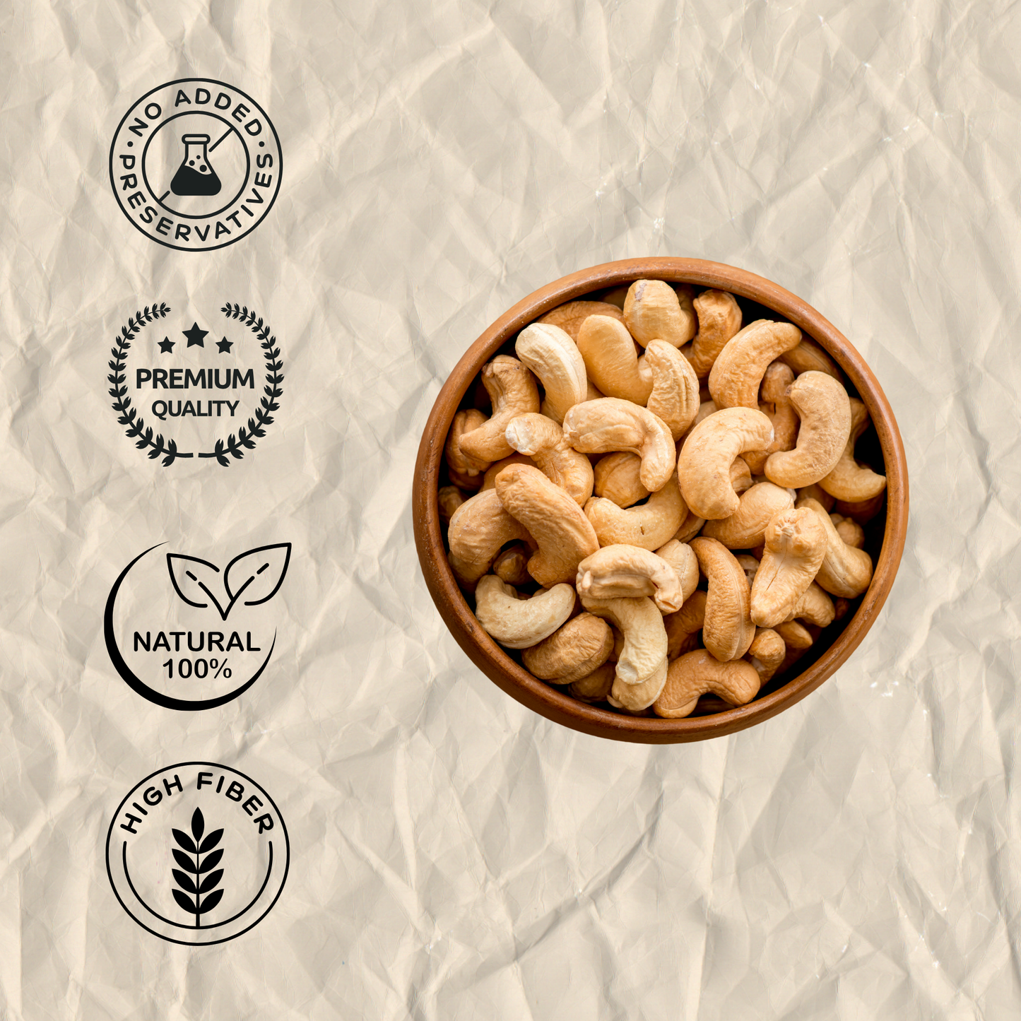 Snackkfit Salted & Roasted Cashews | Crunchy, Handpicked Kaju | Protein-Rich, Slow Roasted | No Artificial Colors, Flavors, or Preservatives