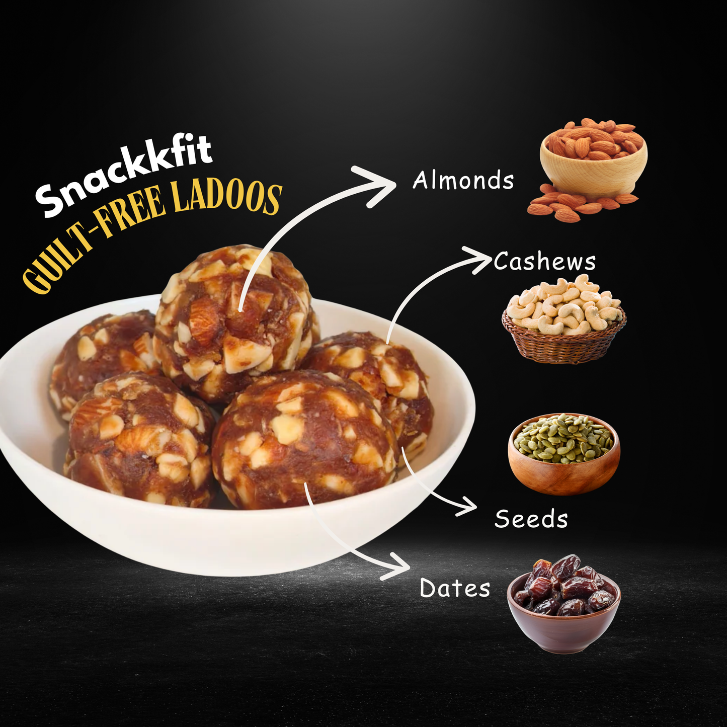Snackkfit Rakhi Gift Hamper – Dry Fruits, Ladoos, Rakhi Card & Candle